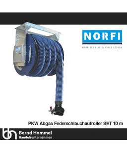Norfi Pkw Abgas-Federschlauchaufroller Set 800 10,0 m
